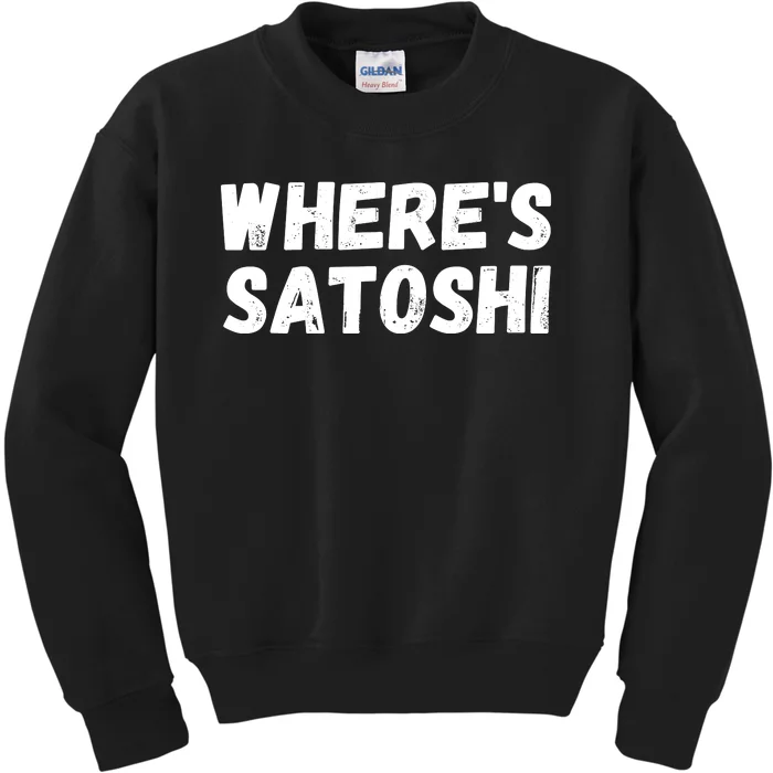 Where’s Satoshi, Bitcoin, DeFi BTC, Est.2009, Crypto Mining Kids Sweatshirt