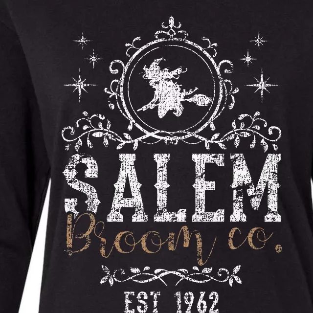 Witches Salem Broom Company Grunge Halloween Womens Cotton Relaxed Long Sleeve T-Shirt