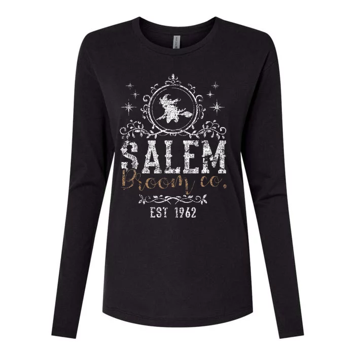 Witches Salem Broom Company Grunge Halloween Womens Cotton Relaxed Long Sleeve T-Shirt