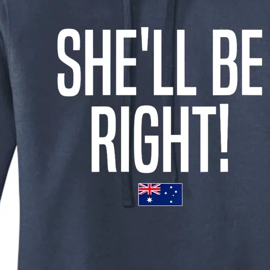 Wo She'll Be Right Australia Aussie Australian Slang V-Neck Women's Pullover Hoodie