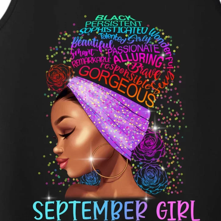 Wo September Black Hair Virgo Libra Birthday Gift Performance Tank