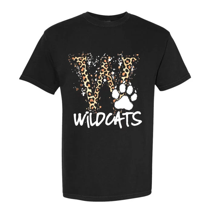 Wildcats Spirit Bold Letter W And Paw Print Garment-Dyed Heavyweight T-Shirt