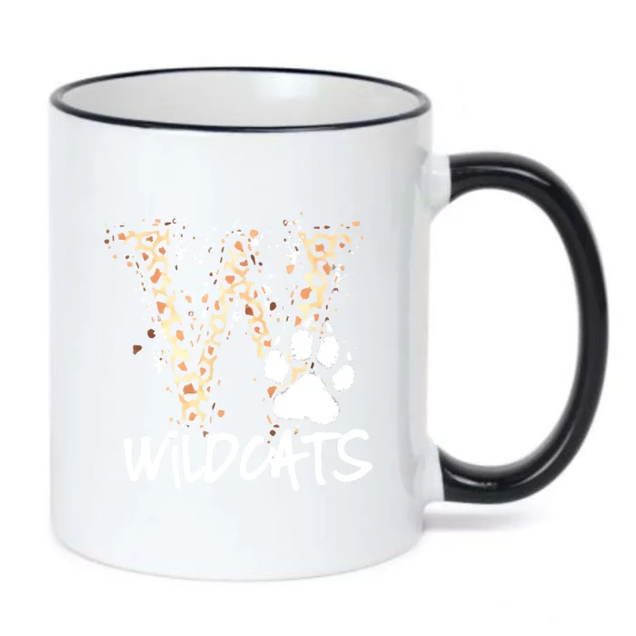 Wildcats Spirit Bold Letter W And Paw Print Black Color Changing Mug