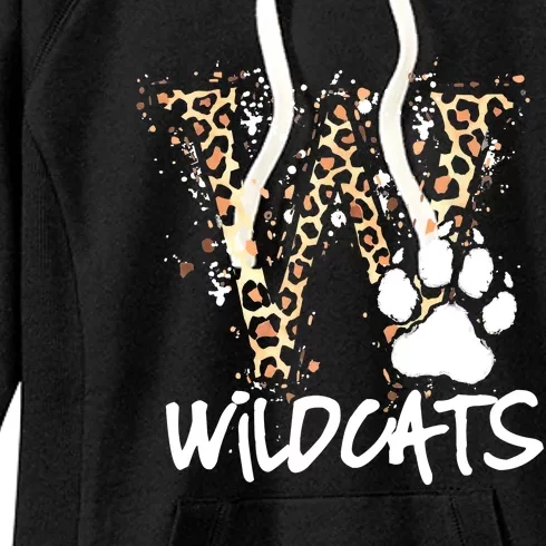 Wildcats Spirit Bold Letter W And Paw Print Women's Fleece Hoodie