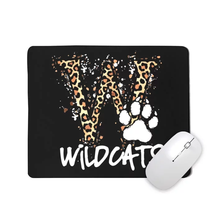 Wildcats Spirit Bold Letter W And Paw Print Mousepad