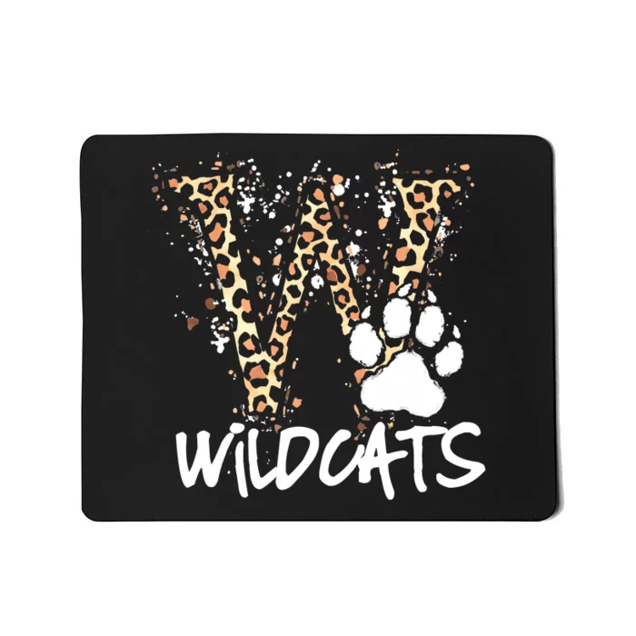 Wildcats Spirit Bold Letter W And Paw Print Mousepad