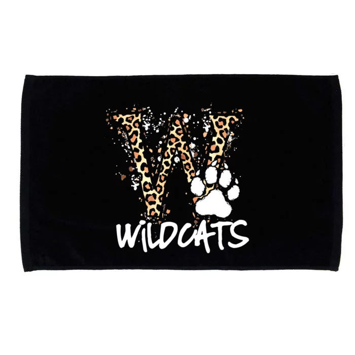 Wildcats Spirit Bold Letter W And Paw Print Microfiber Hand Towel