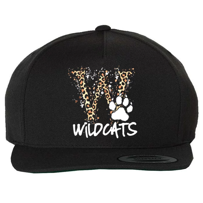 Wildcats Spirit Bold Letter W And Paw Print Wool Snapback Cap