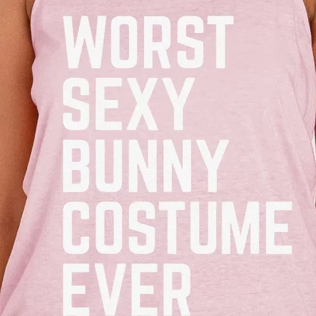 Worst Sexy Bunny Costume Ever Funny Halloween Women's Knotted Racerback Tank