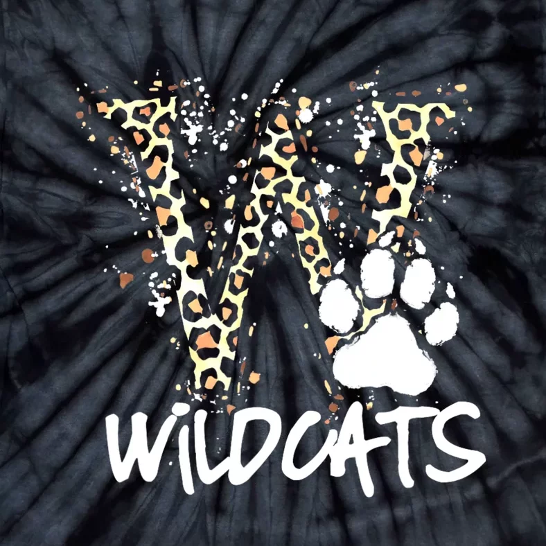 Wildcats Spirit Bold Letter W And Paw Print Tie-Dye T-Shirt