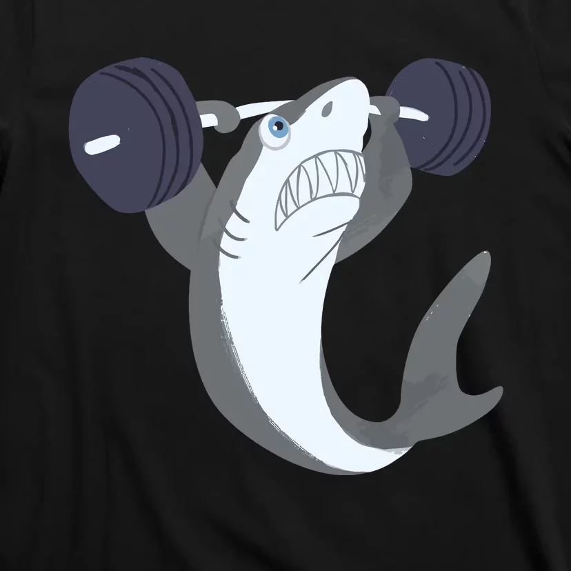 Weightlifing Shark Barbell Funny Workout Gym Weightlifter T-Shirt