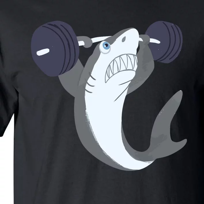 Weightlifing Shark Barbell Funny Workout Gym Weightlifter Tall T-Shirt