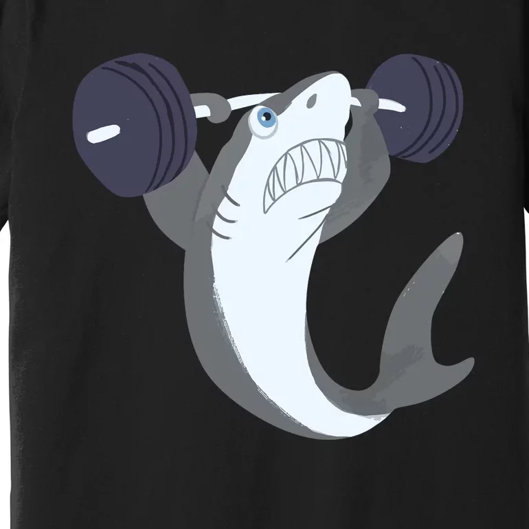 Weightlifing Shark Barbell Funny Workout Gym Weightlifter Premium T-Shirt