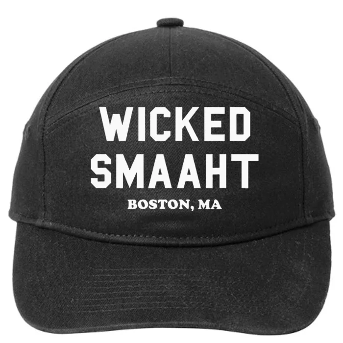 Wicked Smaaht Boston Ma Funny Boston 7-Panel Snapback Hat