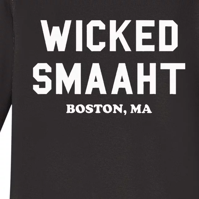 Wicked Smaaht Boston Ma Funny Boston Baby Long Sleeve Bodysuit