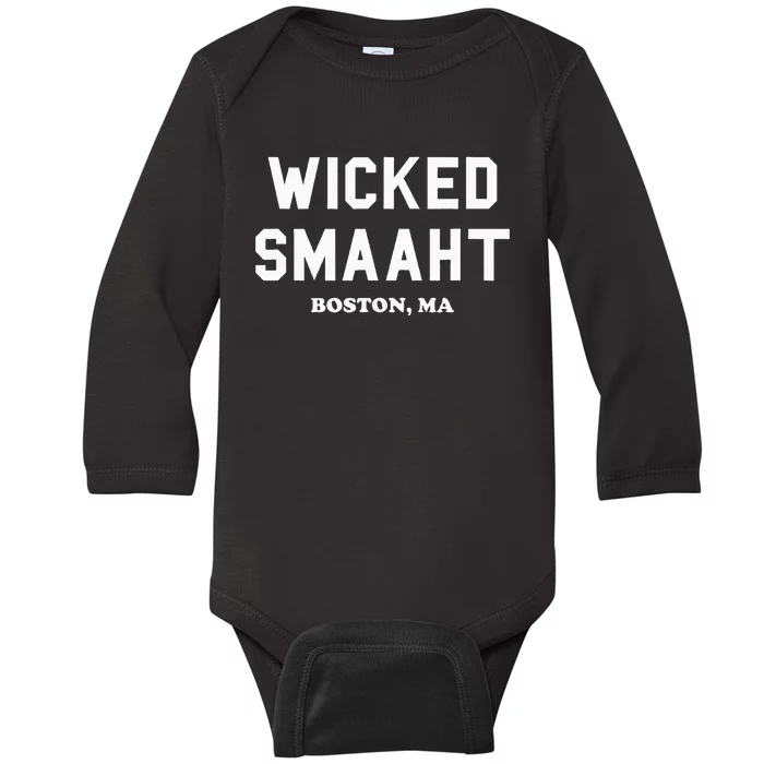 Wicked Smaaht Boston Ma Funny Boston Baby Long Sleeve Bodysuit