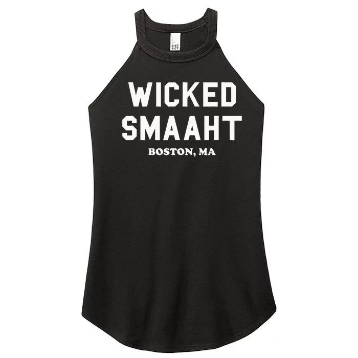 Wicked Smaaht Boston Ma Funny Boston Women’s Perfect Tri Rocker Tank