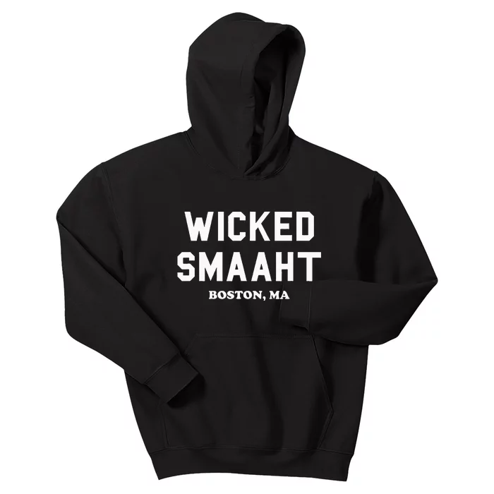 Wicked Smaaht Boston Ma Funny Boston Kids Hoodie