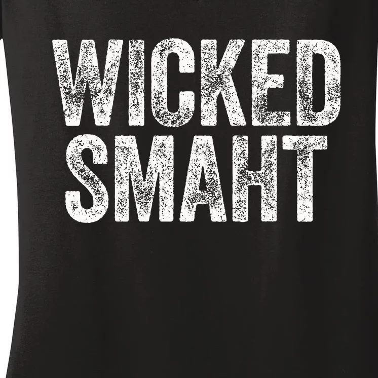 Wicked Smaht Boston Massachusetts Women's V-Neck T-Shirt