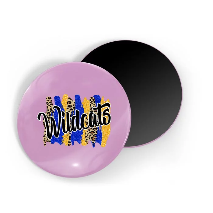 Wildcats Swash Blue Yellow School Spirit Magnet