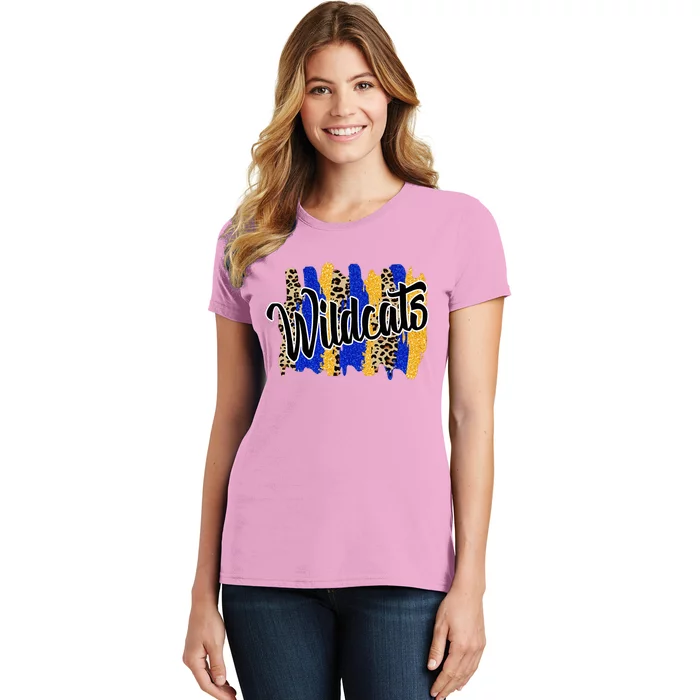 Wildcats Swash Blue Yellow School Spirit Women's T-Shirt