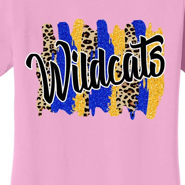 Wildcats Swash Blue Yellow School Spirit Women's T-Shirt