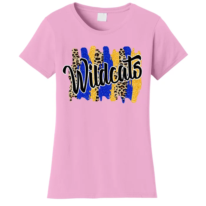 Wildcats Swash Blue Yellow School Spirit Women's T-Shirt