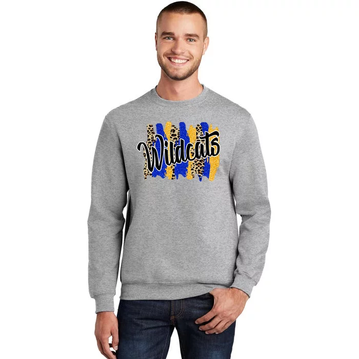 Wildcats Swash Blue Yellow School Spirit Sweatshirt