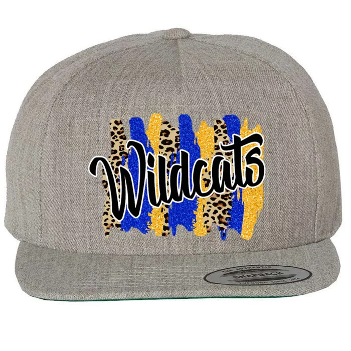 Wildcats Swash Blue Yellow School Spirit Wool Snapback Cap