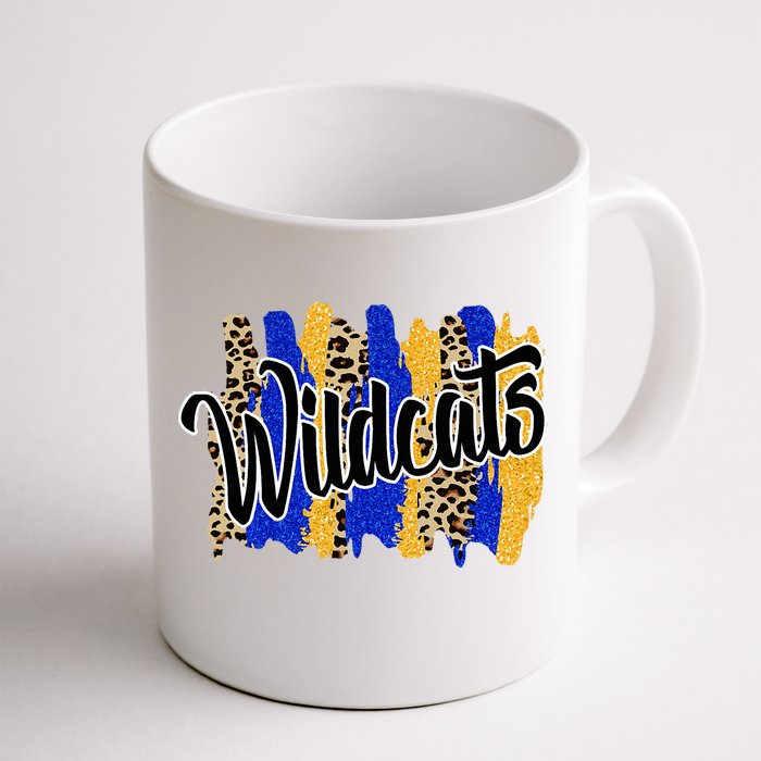 Wildcats Swash Blue Yellow School Spirit Front & Back Coffee Mug