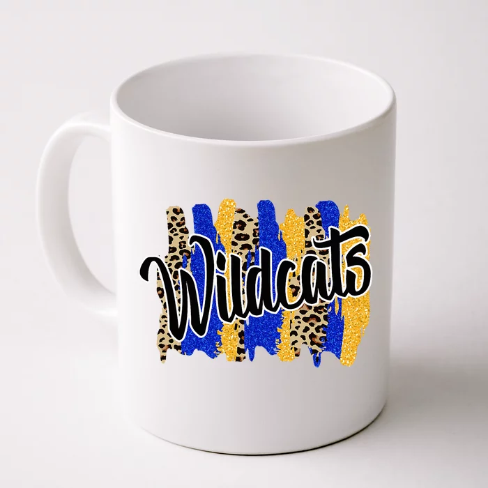 Wildcats Swash Blue Yellow School Spirit Front & Back Coffee Mug