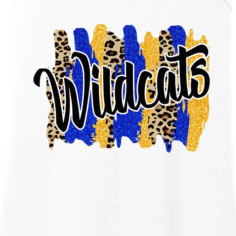 Wildcats Swash Blue Yellow School Spirit Ladies Essential Tank