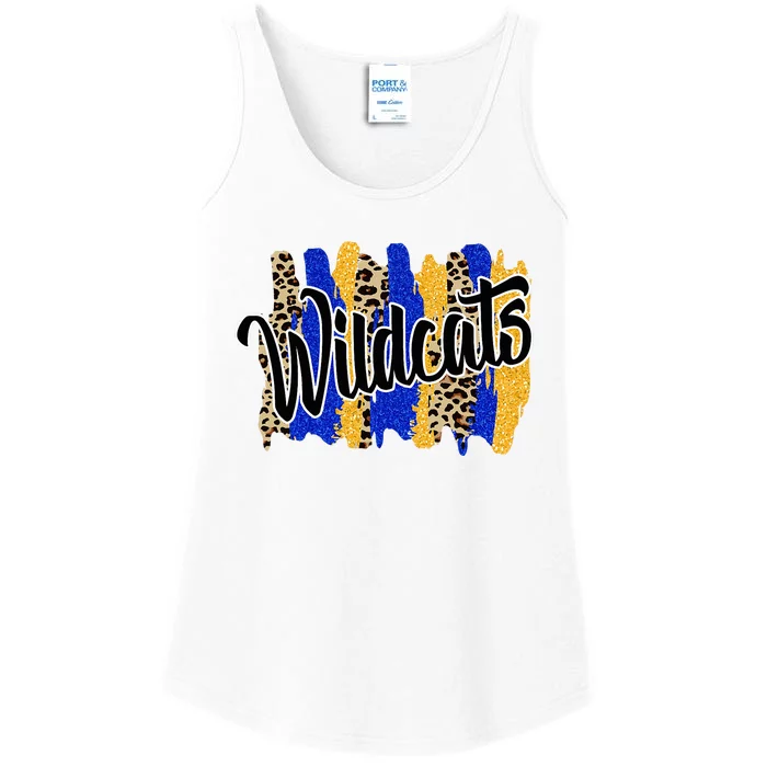 Wildcats Swash Blue Yellow School Spirit Ladies Essential Tank