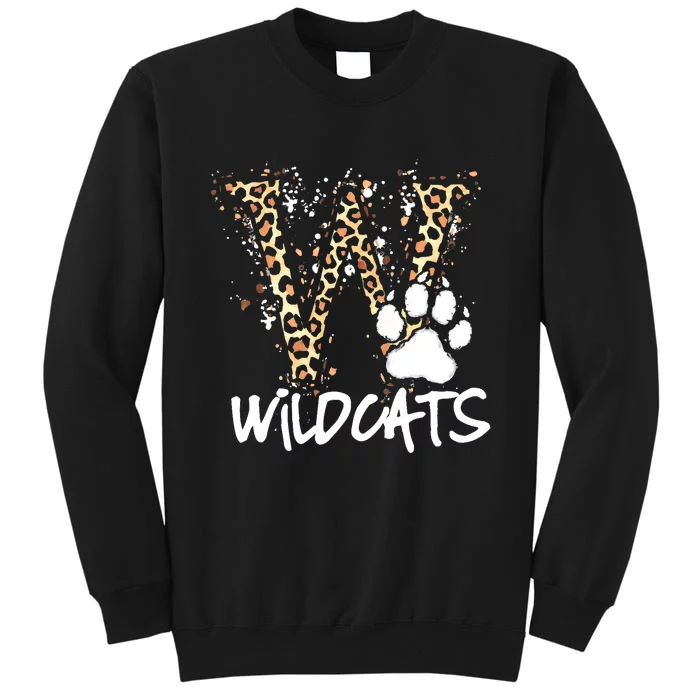 Wildcats Spirit Bold Letter W And Paw Print Sweatshirt