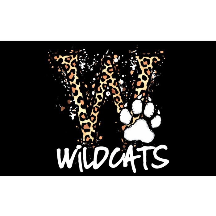 Wildcats Spirit Bold Letter W And Paw Print Bumper Sticker