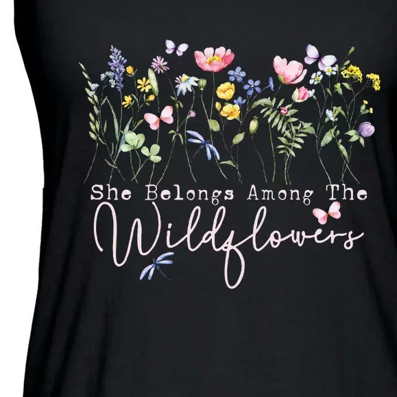 Wildflowers She Belongs Among The Wildflowers Gardening Ladies Essential Flowy Tank