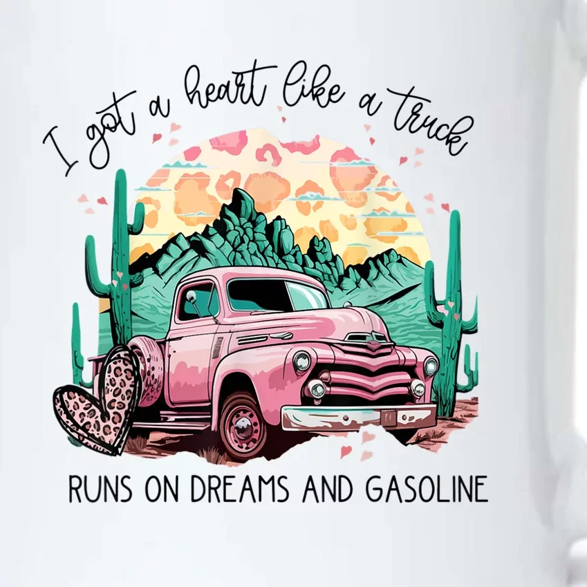 Western Sunset Cowgirl I Got A Heart Like A Truck Black Color Changing Mug