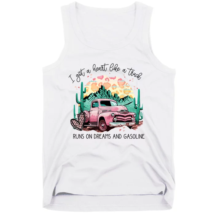 Western Sunset Cowgirl I Got A Heart Like A Truck Tank Top