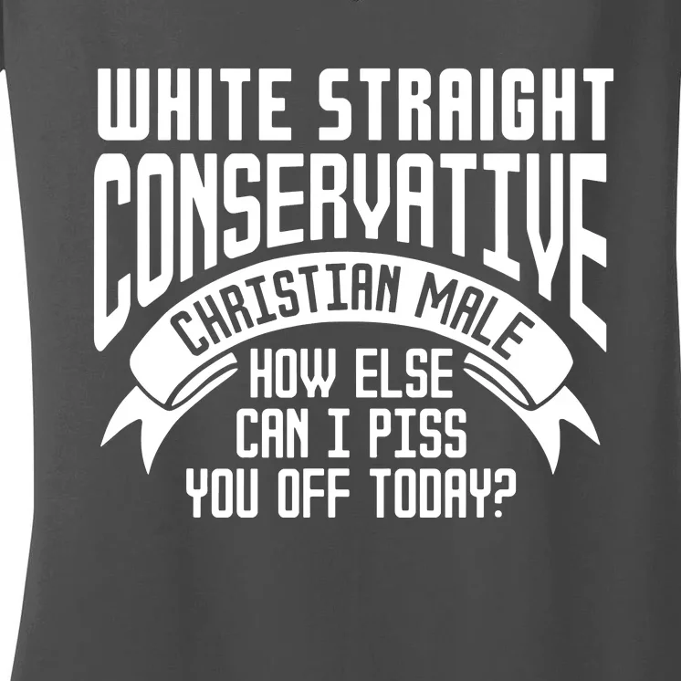 White Straight Conservative Christian Women's V-Neck T-Shirt