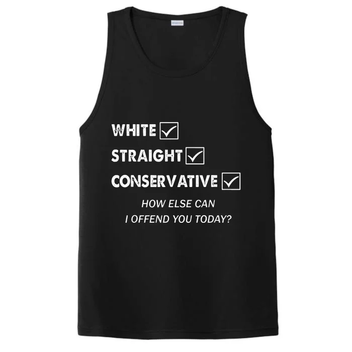 White Straight Conservative Performance Tank