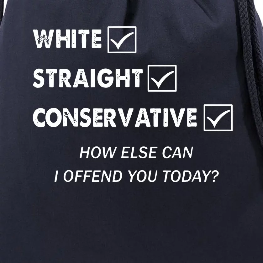 White Straight Conservative Drawstring Bag