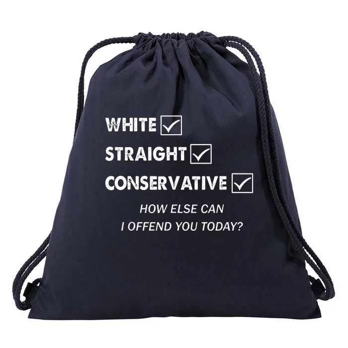 White Straight Conservative Drawstring Bag