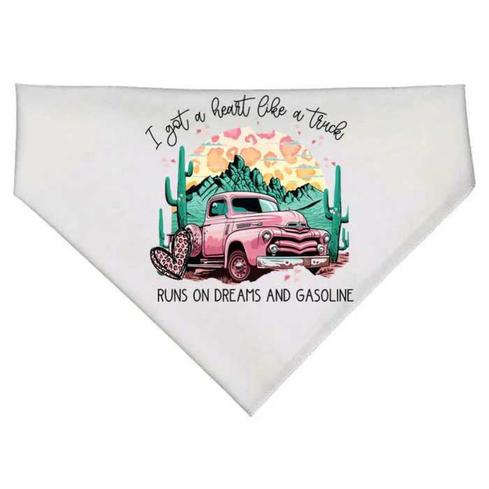 Western Sunset Cowgirl I Got A Heart Like A Truck USA-Made Doggie Bandana