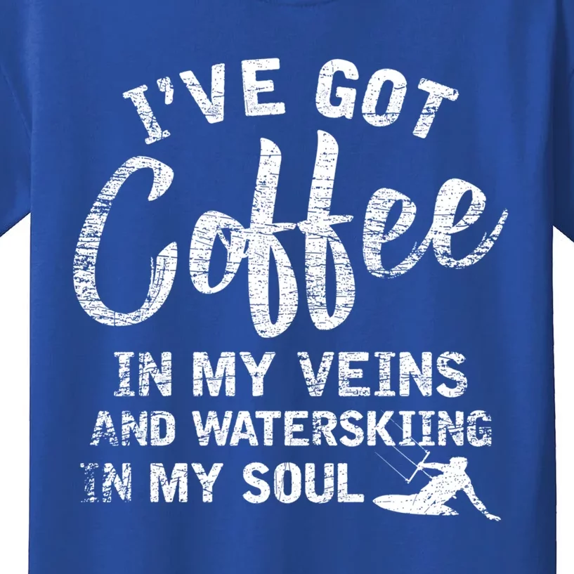 Water Ski Coffee Soul Water Skiing Gift Kids T-Shirt