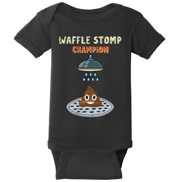 Waffle Stomp Champion Turd Poop In Shower With Pride Baby Bodysuit