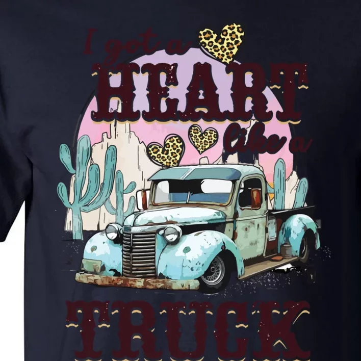 Western Sunset Cowgirl I Got A Heart Like A Truck Tall T-Shirt