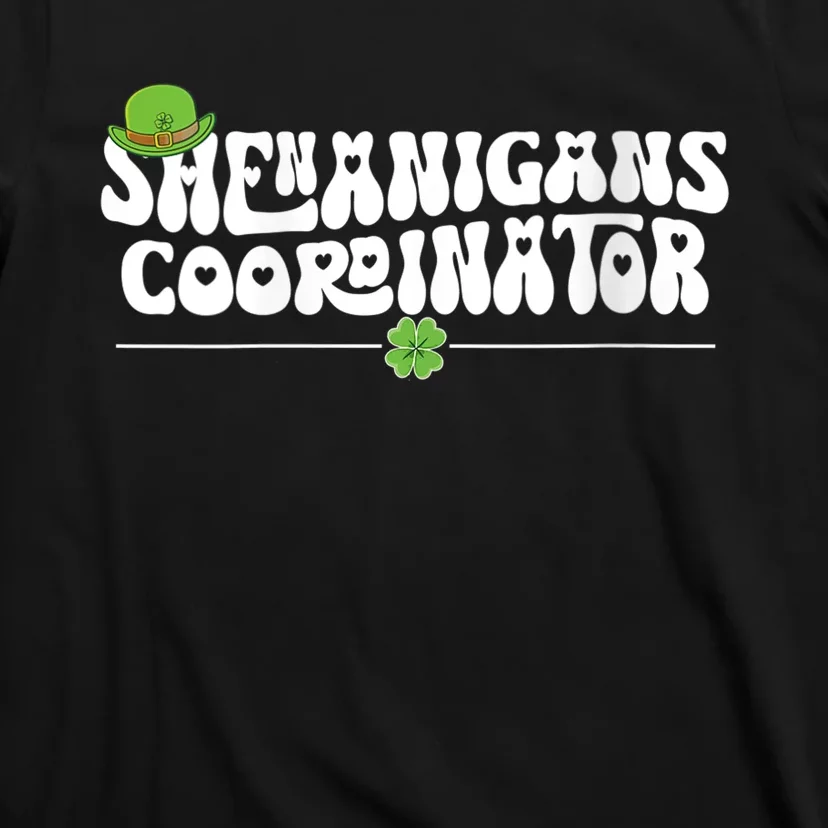 Wo Shenanigans Coordinator Groovy Teacher St Patricks Day Gifts T-Shirt