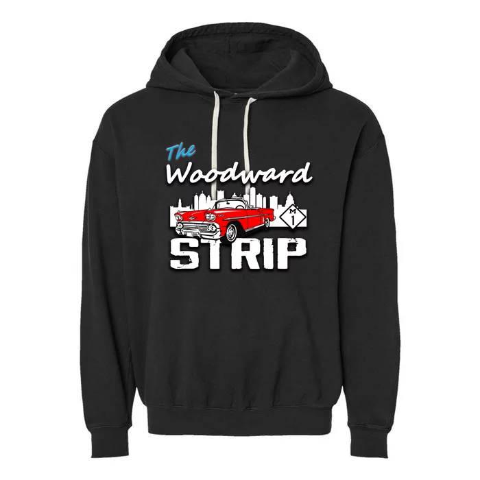 Woodward Strip Classic Car Garment-Dyed Fleece Hoodie