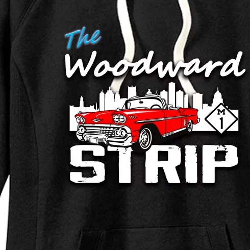 Woodward Strip Classic Car Women's Fleece Hoodie