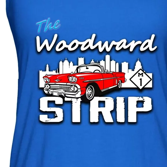 Woodward Strip Classic Car Ladies Essential Flowy Tank